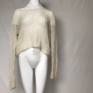 My MANOUSH White open knit long sleeve sweater